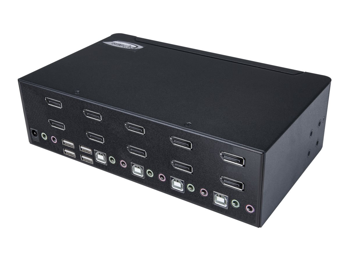 StarTech.com 4 Port Dual DisplayPort KVM Switch - DisplayPort 1.2 KVM - 4K 60Hz - DisplayPort Switch - USB KVM Switch - KVM-/Audio-/USB-Switch - 4 Anschlüsse - an Rack montierbar