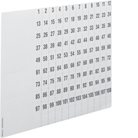 Hager Beschriftungsbogen ZZ90C universZ 1-108 Hager Beschriftungsbogen ZZ90C universZ 1-108