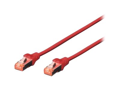 DIGITUS Patchkabel Cat6  S/FTP 2xRJ45 10.0m rot  Hebelschutz Polybeutel