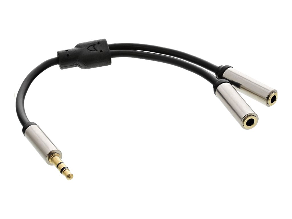 INLINE Slim Audio Y-Kabel Klinke 3.5mm Stecker an 2x Klinke Buchse