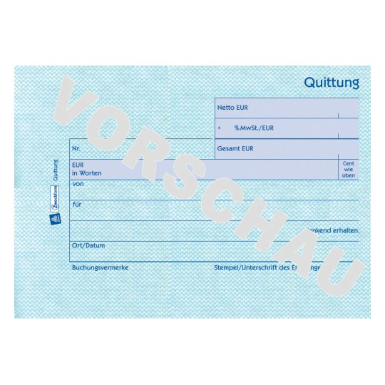 AVERY Zweckform Quittung, MwSt. separat ausgewiesen Formularbuch 302 AVERY Zweckform Quittung, MwSt. separat ausgewiesen Formularbuch 302