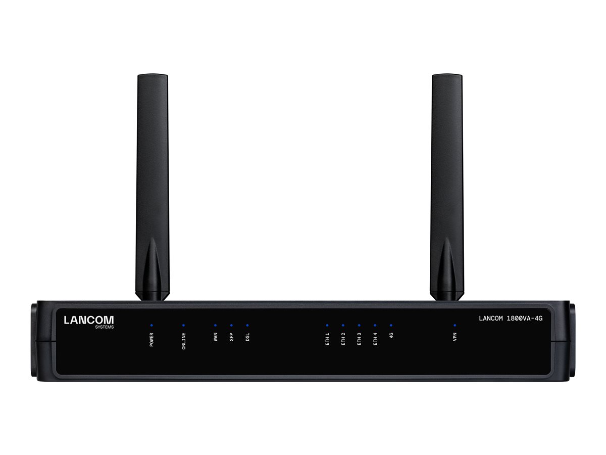 LANCOM 1800VA-4G EU SD-WAN gateway with VDSL2/ADSL2+ modem Annex A/B/J/M 1x SFP/TP 1x WAN Ethernet LANCOM 1800VA-4G EU SD-WAN gateway with VDSL2/ADSL2+ modem Annex A/B/J/M 1x SFP/TP 1x WAN Ethernet