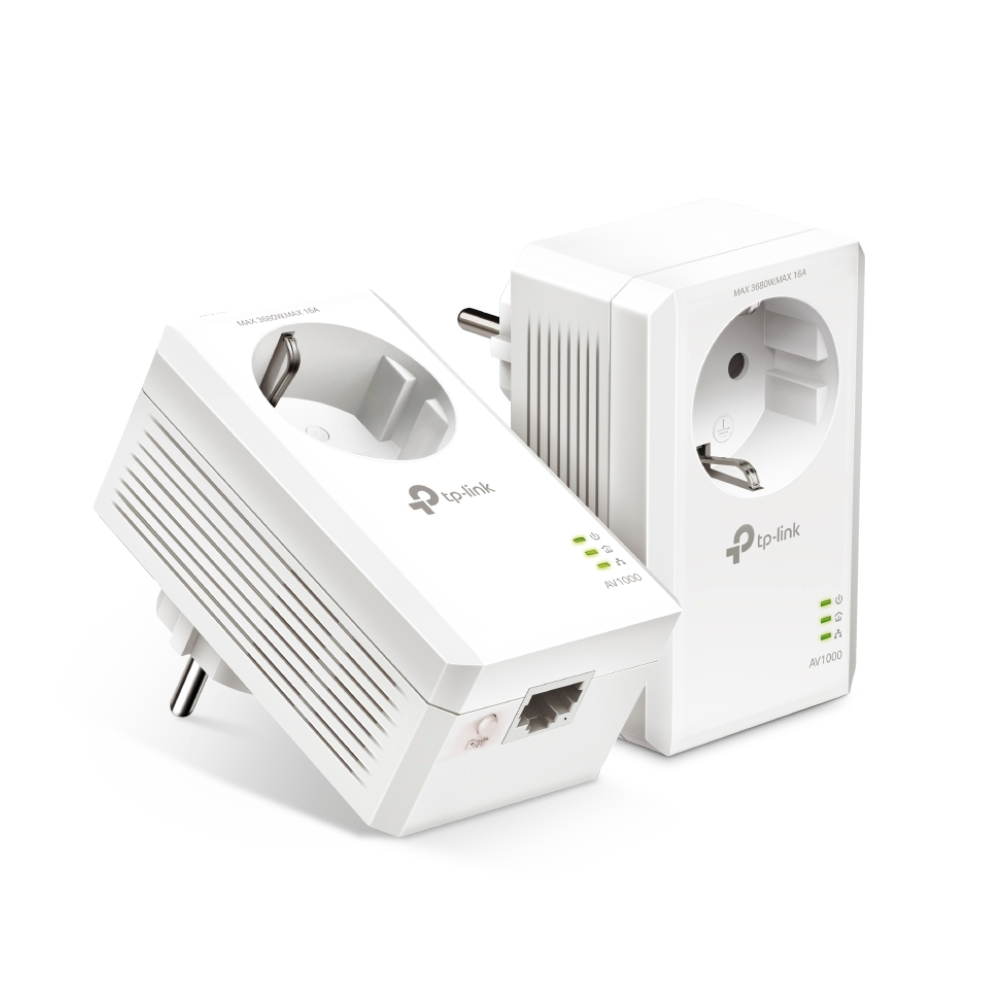 TPLINK TLPA7017P KIT AV1000 Gigabit Passthrough Powerline Starter Kit 2 TLPA7017P
