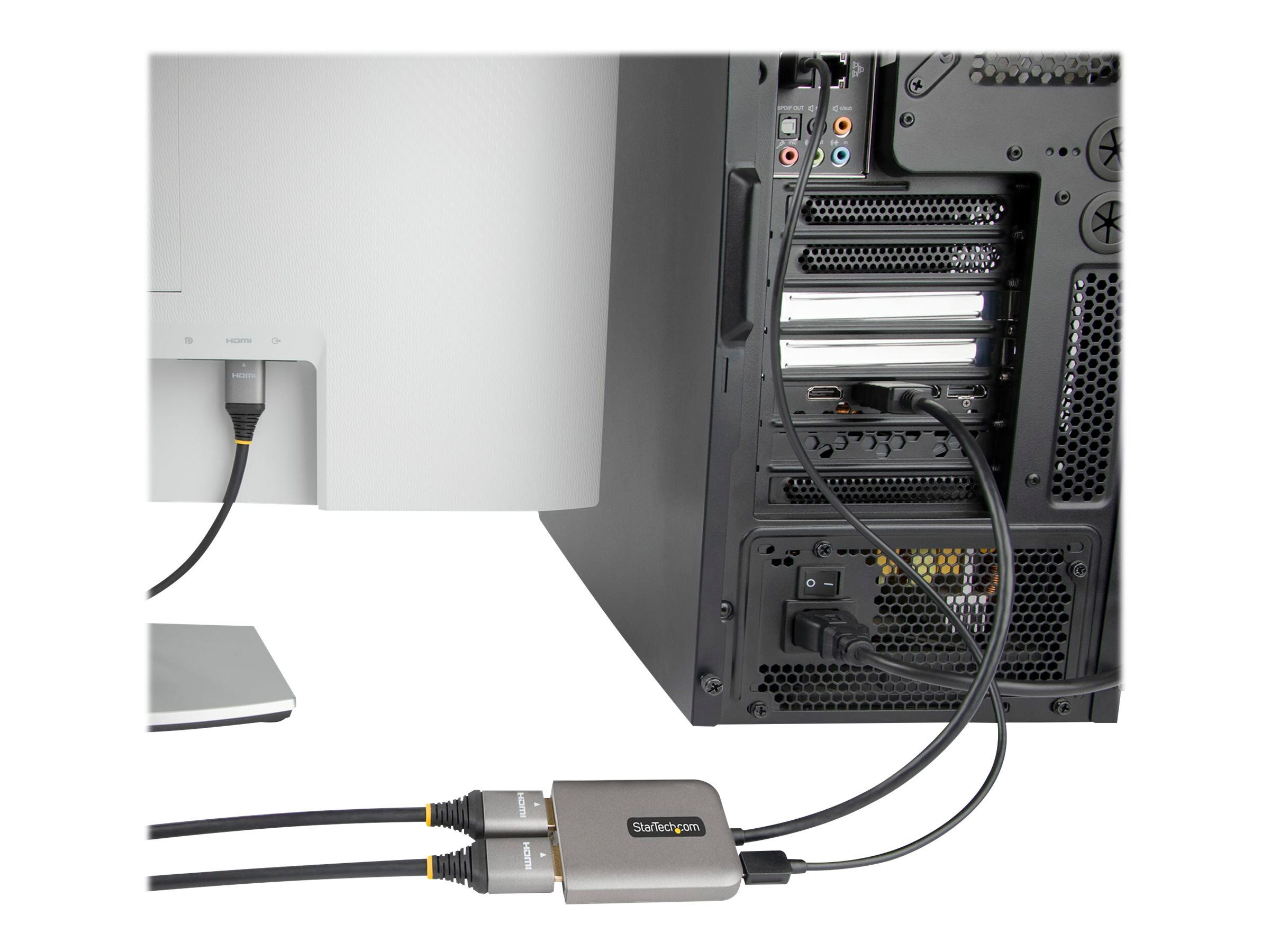 STARTECH.COM Displayport MST Hub auf Dual HDMI 4K 60Hz - DP 1.4 Multi Monitor Adapter/Multi Stream Transport Hub - 30cm Kabel