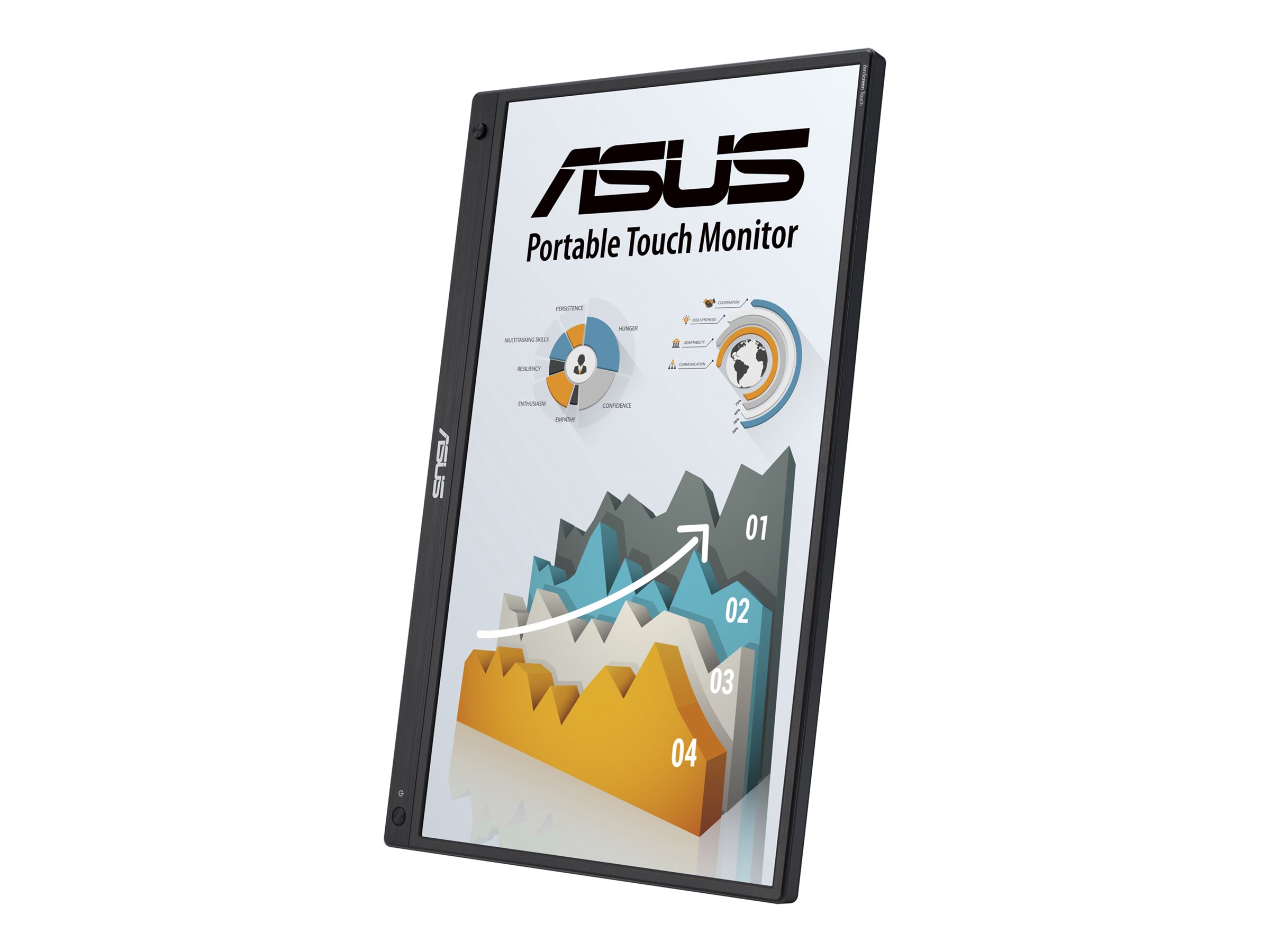 ASUS ZenScreen Touch MB16AMTR portable monitor 39,62cm 15,6Zoll IPS FHD WLED 16:9 250cd/m2 5ms HDMI USB-C Speakers Black+Dark Gray