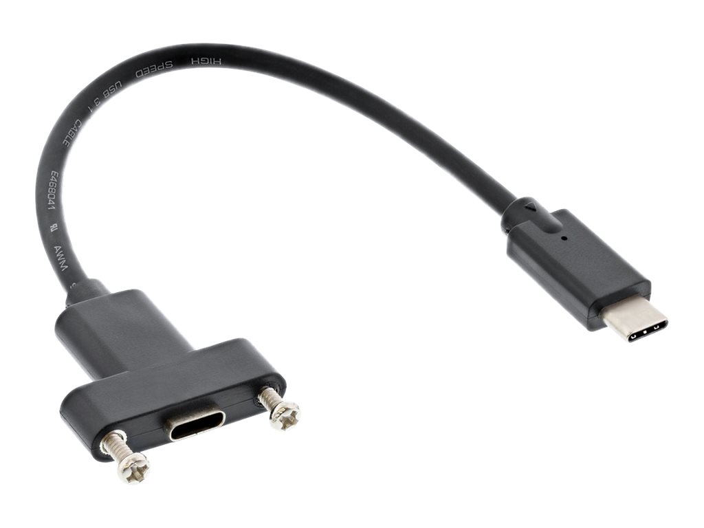 INLINE USB 3.1 Adapterkabel Stecker C auf Einbaubuchse C 0,2m schwarz