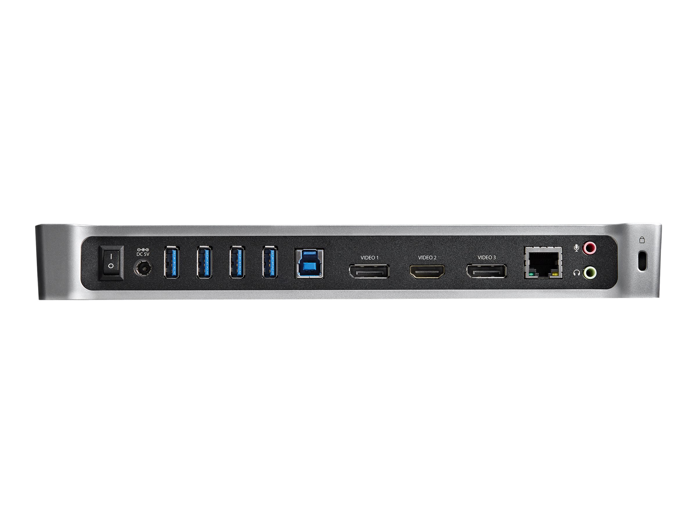STARTECH.COM Triple Display Docking Station - 2 x DP - 1 x HDMI - 5 x USB 3.0 - 4K - Universal Laptop Docking Station - USB 3.0 Dock