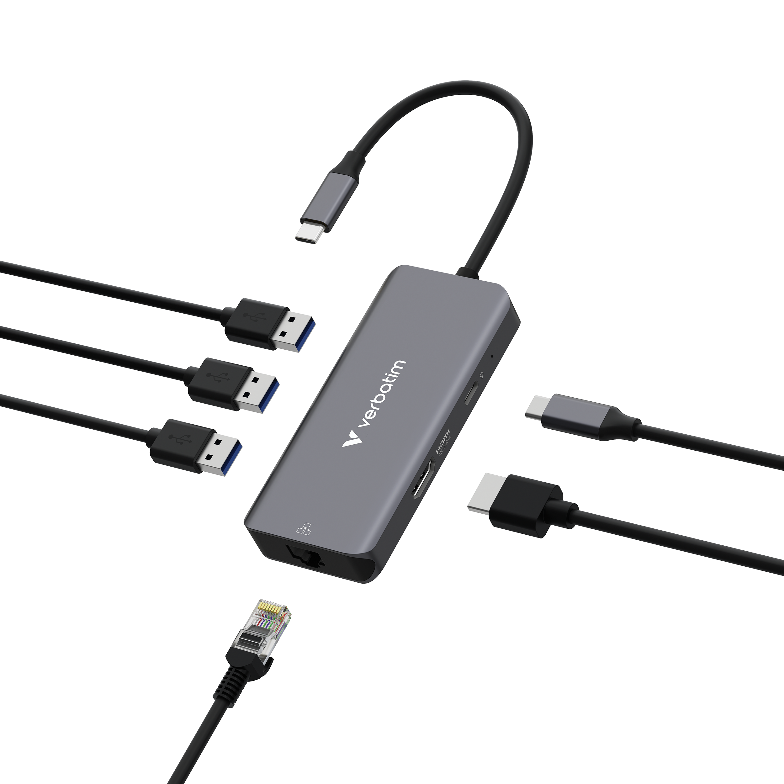 Verbatim Essentials Multiport Hub 6-Port USB-C RJ45