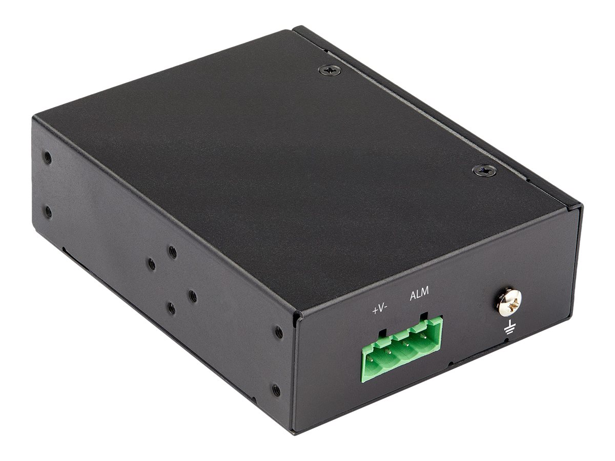 STARTECH.COM PoE+ Industrial Media Converter 60W - Medienkonverter LWL - SM/MM Glasfaser auf Kupfer Gigabit Mini IP-30