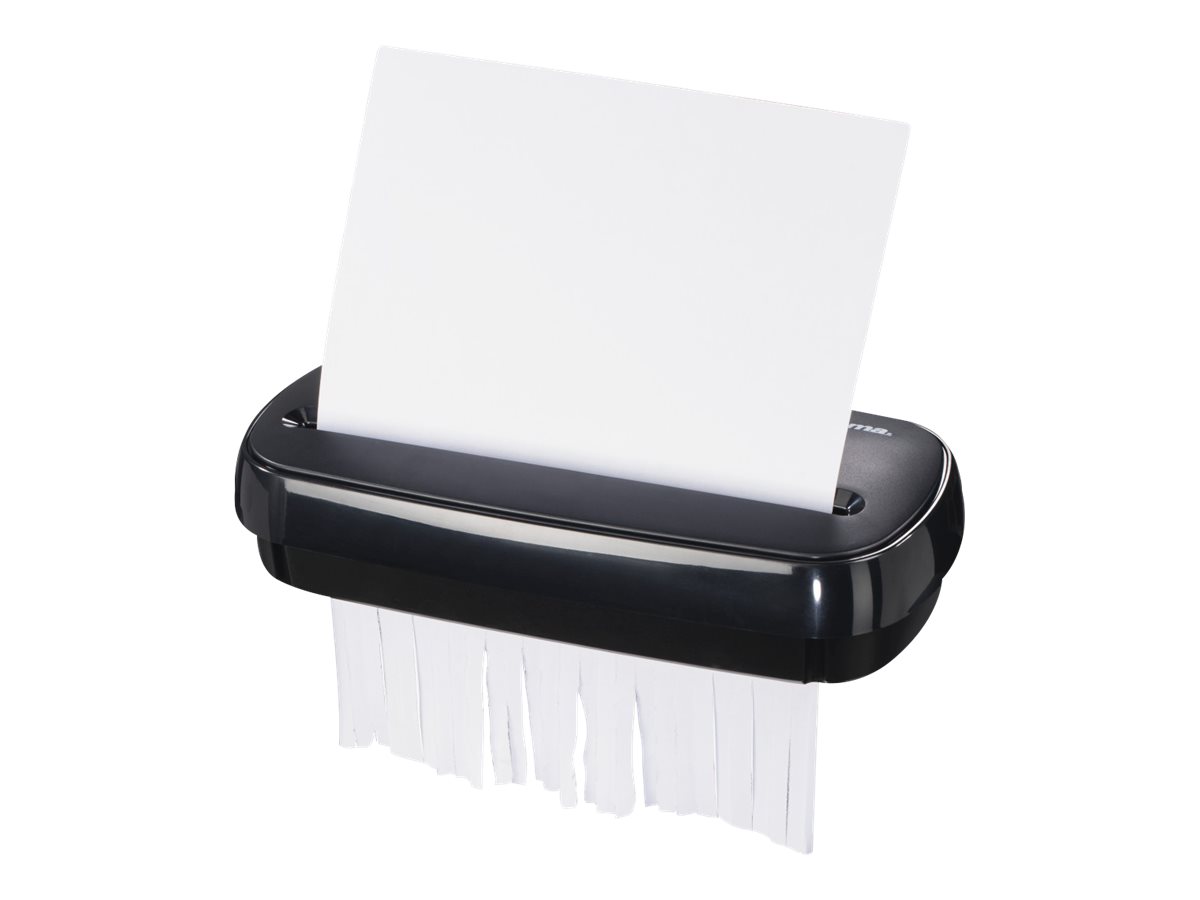 hama Basic S6 Aktenvernichter mit Streifenschnitt P-2, 6 mm, bis 6 Blatt, schwarz