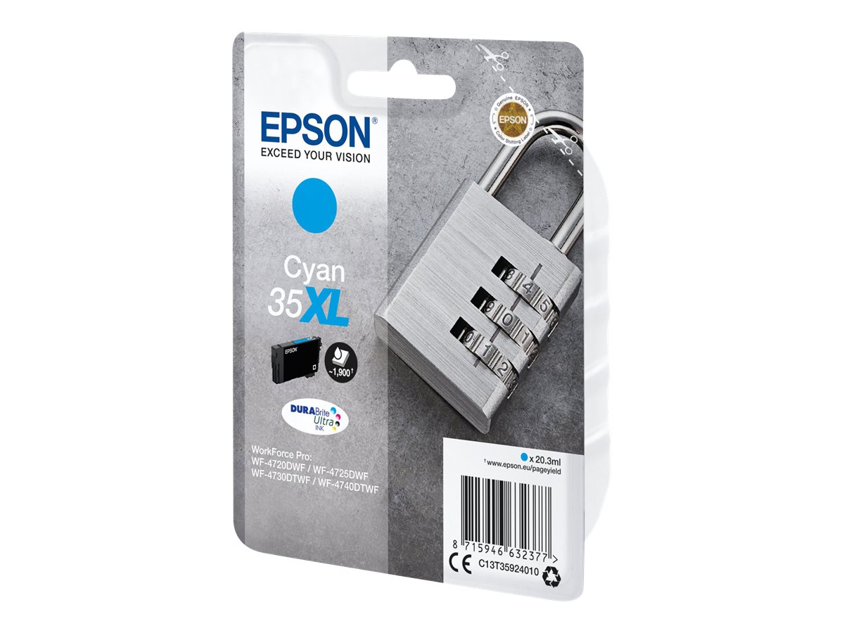 C13T35924010 EPSON WF Tinte cyan HC 1900 C13T35924010 EPSON WF Tinte cyan HC 1900