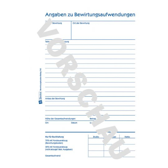 AVERY Zweckform Bewirtungskostenbeleg Formularbuch 745 AVERY Zweckform Bewirtungskostenbeleg Formularbuch 745