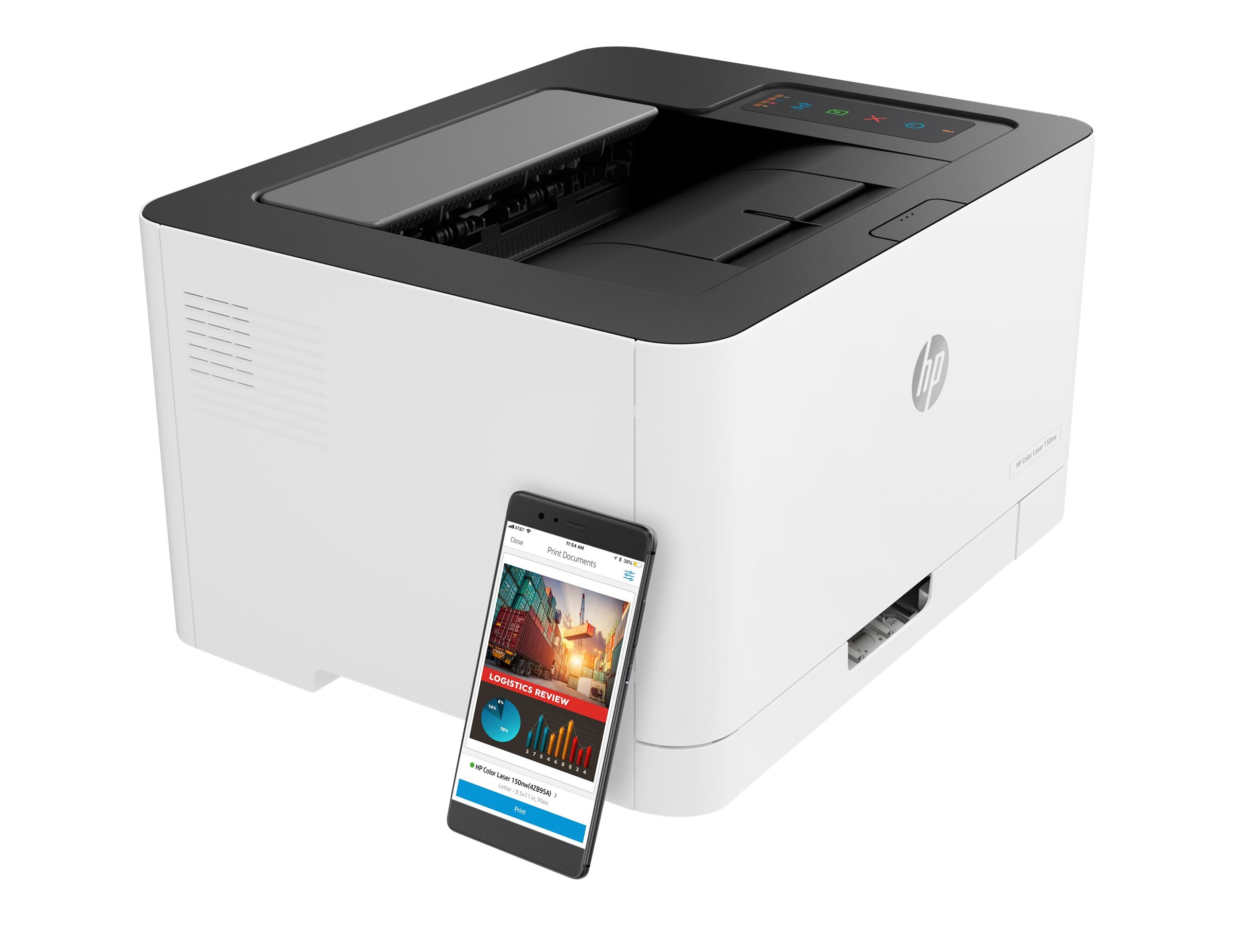 HP Color Laser 150nw Farb-Laserdrucker grau