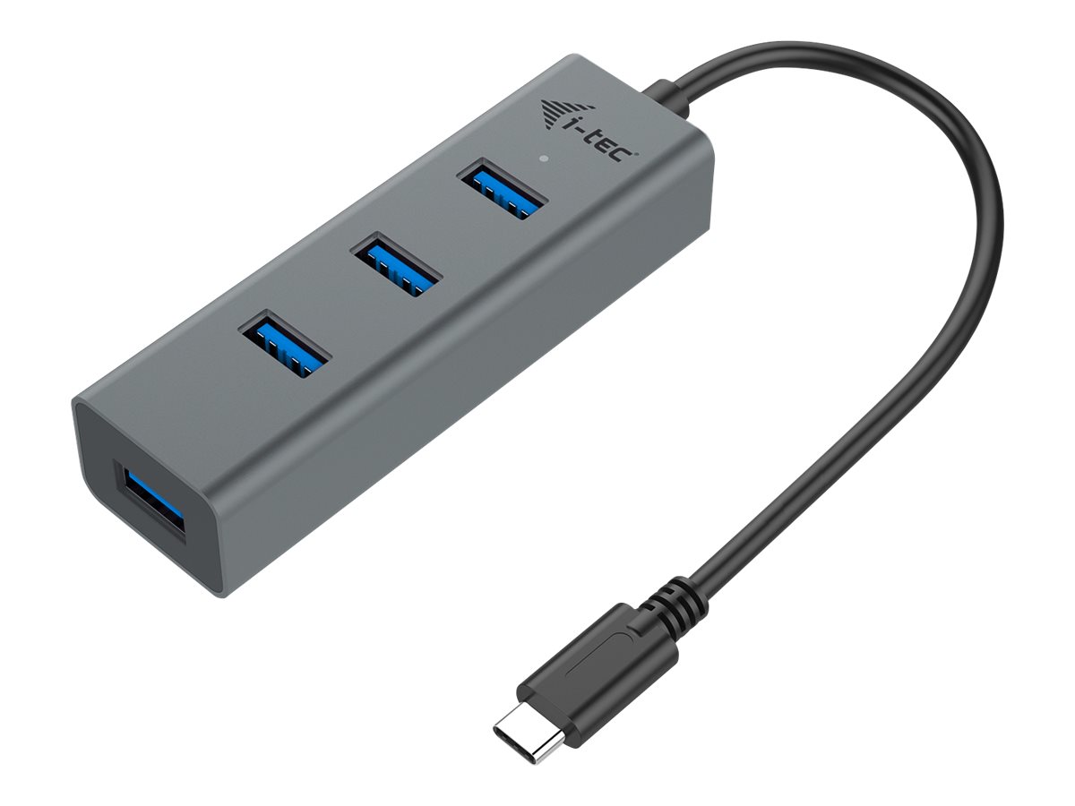 I-TEC USB C Metal HUB 4 Port ohne Netzteil ideal fuer Notebook Tablet PC Unterstuetzt Win Mac OS kompatibel mit Thunderbolt 3 I-TEC USB C Metal HUB 4 Port ohne Netzteil ideal fuer Notebook Tablet PC Unterstuetzt Win Mac OS kompatibel mit Thunderbolt 3
