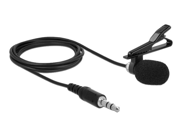 Delock Krawatten Lavalier Mikrofon Omnidirektional mit Clip 3,5 mm Klinke 3 Pin
