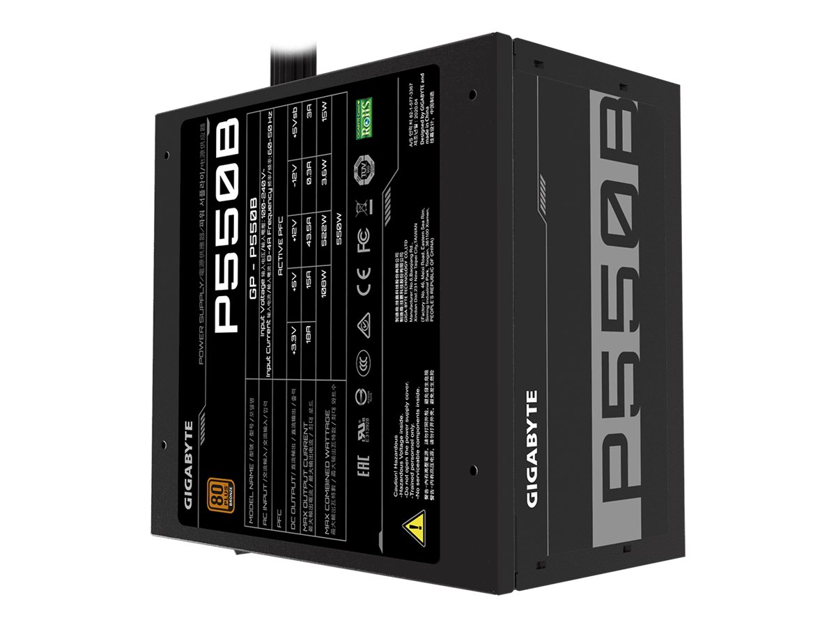 GIGABYTE GP-P550B 550W ATX12V 80 PLUS Bronze certified Active PFC Power Supply