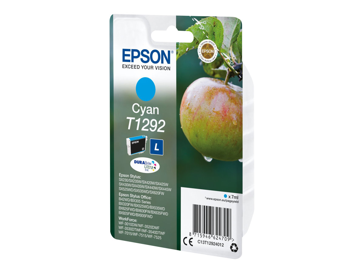 EPSON 1LB T1292 ink cartridge cyan high capacity 7ml 1-pack blister without alarm EPSON 1LB T1292 ink cartridge cyan high capacity 7ml 1-pack blister without alarm