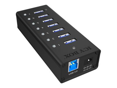 ICY BOX IB-AC618 7 Port USB HUB unterstuetzt USB 3.0 mit 1x Ladeport ICY BOX IB-AC618 7 Port USB HUB unterstuetzt USB 3.0 mit 1x Ladeport