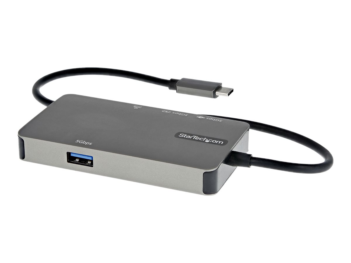 STARTECH.COM USB-C Multiport Adapter - USB-C auf 4K HDMI oder VGA Mini Dock 100W PD Passthrough 3x USB 3.0 GbE 30cm Kabel