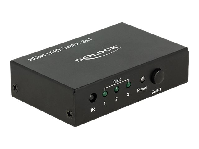 Delock HDMI UHD Switch 3 x HDMI in 1 x HDMI out 4K