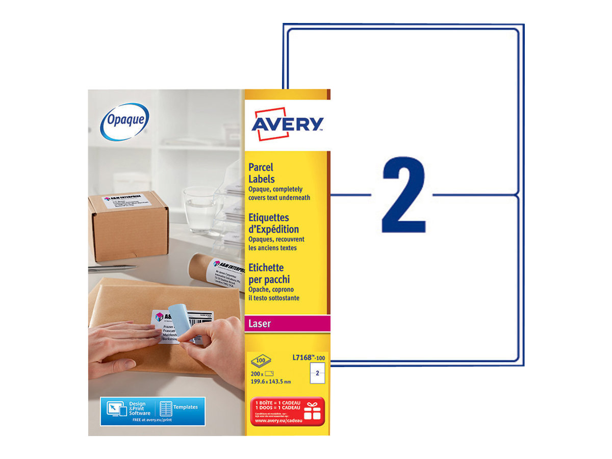 200 AVERY Zweckform Versandetiketten L7168-100 weiss 199,6 x 143,5 mm 200 AVERY Zweckform Versandetiketten L7168-100 weiss 199,6 x 143,5 mm