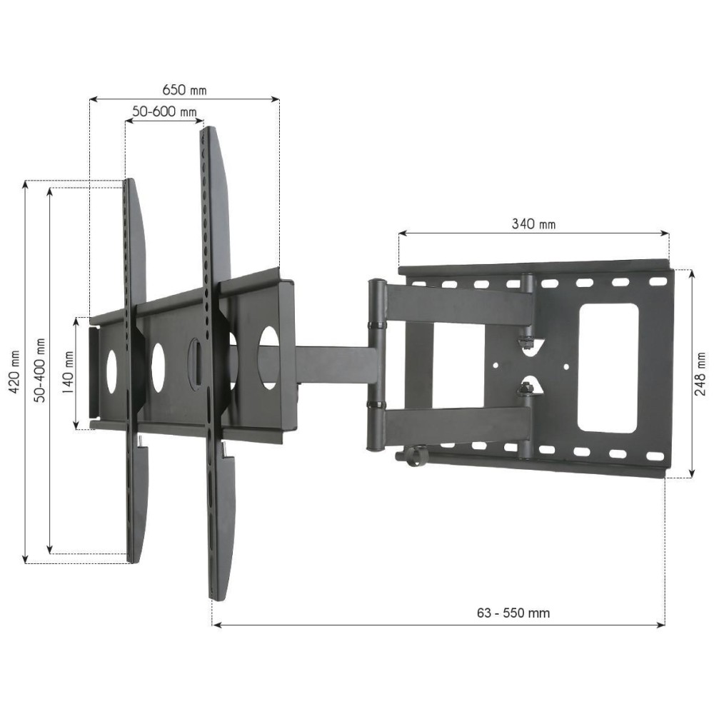 TECHLY Wandhalterung fuer LCD TV LED schwarz 58,42cm165,10cm 3265Zoll FullMotion Slim