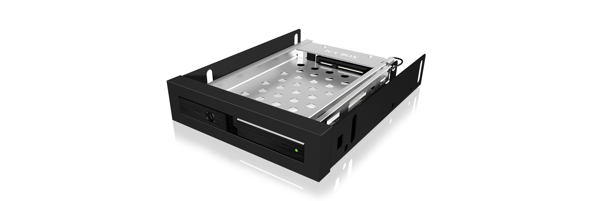 Wechselrahmen 1xSATA 25 zu 1xSATA Host traegerlos fuer 35 Schacht ICY BOX