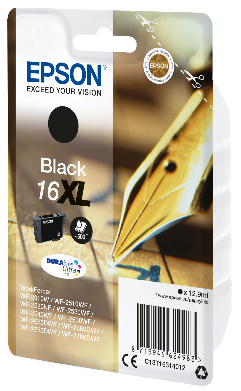 C13T16314012 EPSON WF Tinte black HC 500