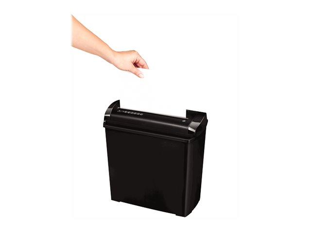 Fellowes Powershred P-25S Aktenvernichter mit Streifenschnitt P-1, 7 mm, bis 5 Blatt, schwarz Fellowes Powershred P-25S Aktenvernichter mit Streifenschnitt P-1, 7 mm, bis 5 Blatt, schwarz