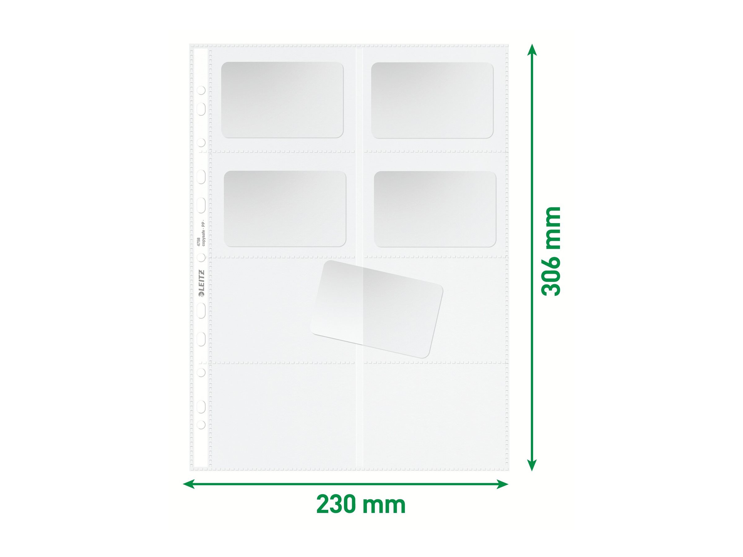 10 LEITZ Visitenkartenhuellen DIN A4 glasklar glatt 0,10 mm