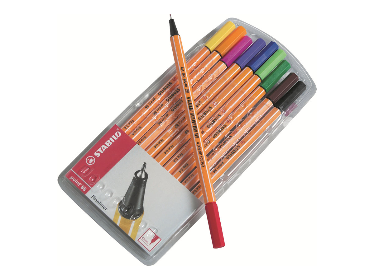 STABILO point 88 Fineliner farbsortiert 0,4 mm, 10 St.