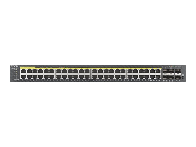 ZYXEL GS2220-50HP EU region 48-port GbE L2 PoE Switch with GbE Uplink 1 year NCC Pro pack license bundled