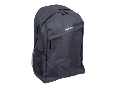 MANHATTAN Knappack Notebook Rucksack fuer Notebooks bis 37,5 cm 15,6 Top Load schwarz Leichtes strapazierfaehiges Material