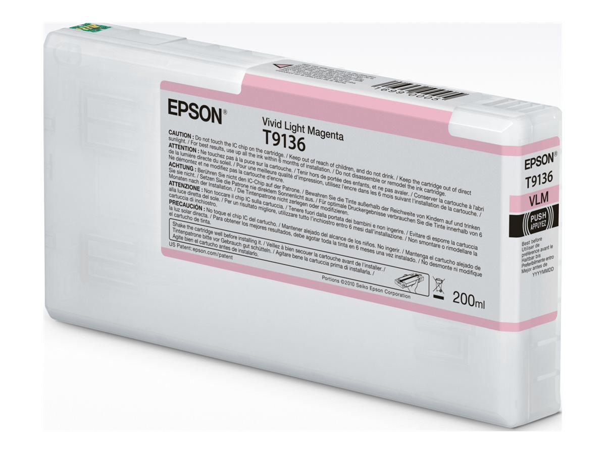 EPSON 5LB T9136 Vivid Light Magenta Ink Cartridge 200ml EPSON 5LB T9136 Vivid Light Magenta Ink Cartridge 200ml