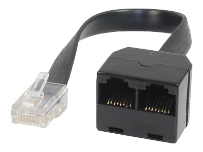helos 8P8C-Zweifachadapter schwarz, ca.10 cm Kabel, lose helos 8P8C-Zweifachadapter schwarz, ca.10 cm Kabel, lose