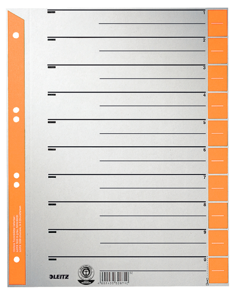 Esselte Leitz Trennblätter 1652 orange 230 g/qm DIN A4