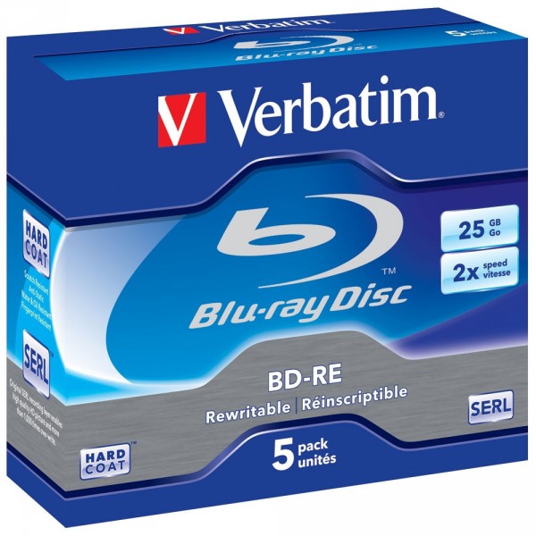 5 verbatim Blu-ray BD-RE 25 GB wiederbeschreibbar