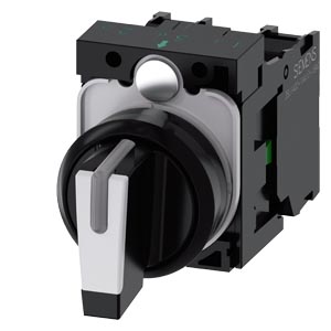 Siemens Knebelschalter beleuchtbar 22mm rund schwarz weiss