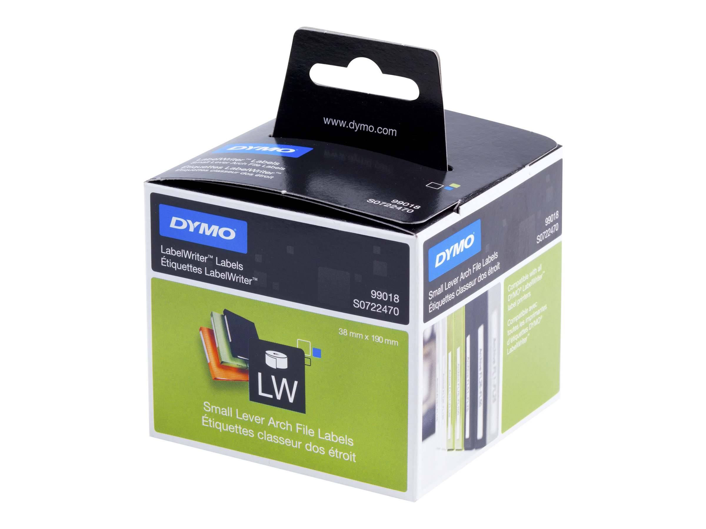 DYMO Etikettenrolle für Etikettendrucker S0722470 weiÃ, 38,0 x 190,0 mm, 1 x 110 Etiketten DYMO Etikettenrolle für Etikettendrucker S0722470 weiÃ, 38,0 x 190,0 mm, 1 x 110 Etiketten