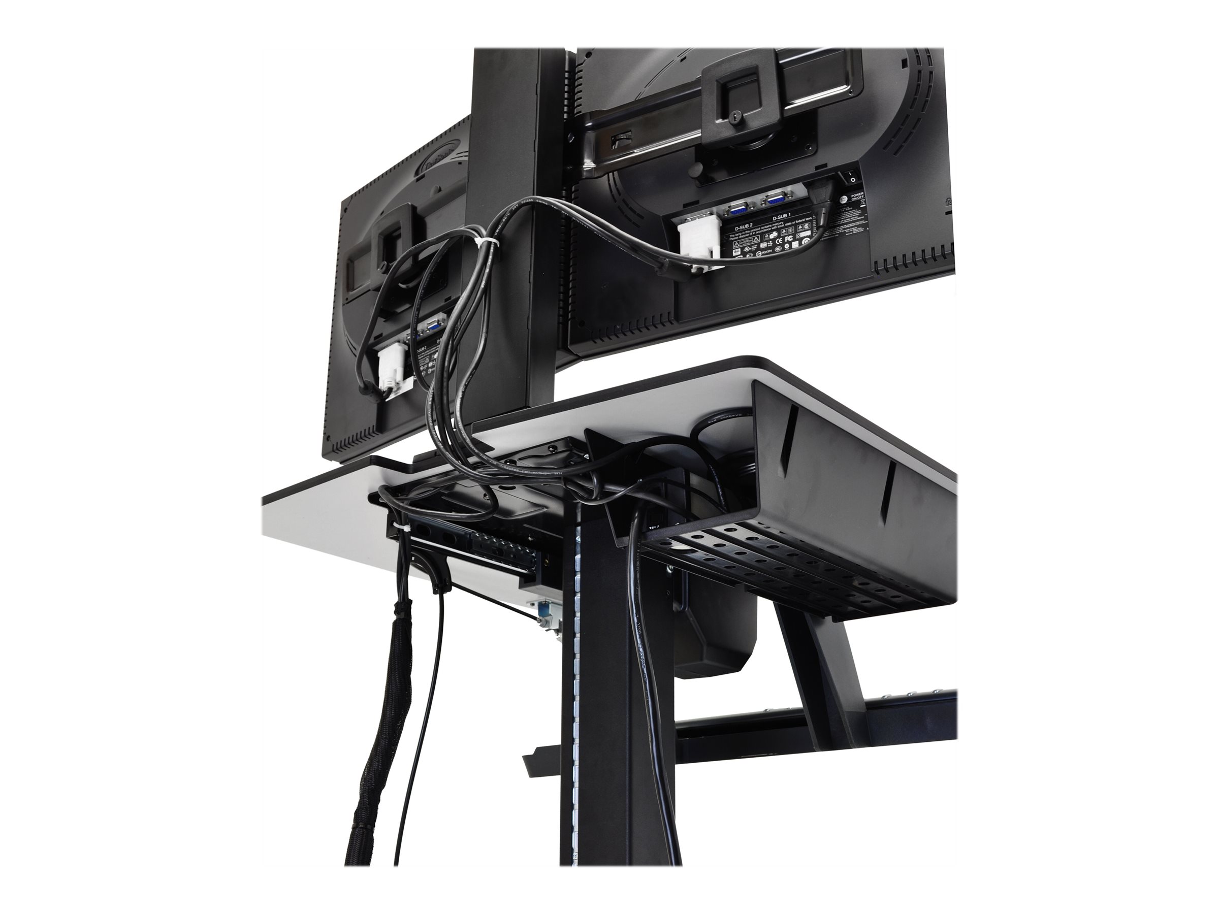 ERGOTRON WorkFit-C Steh-Sitz-Arbeitsplatz Dual HD Fahrwagen bis 61cm 24Zoll Displays 14,7kg.Anhebung bis 63cm VESA 75x75 100x100mm