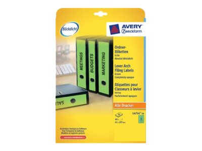 60 AVERY Zweckform Ordneretiketten L4754-20 gruen 60 AVERY Zweckform Ordneretiketten L4754-20 gruen
