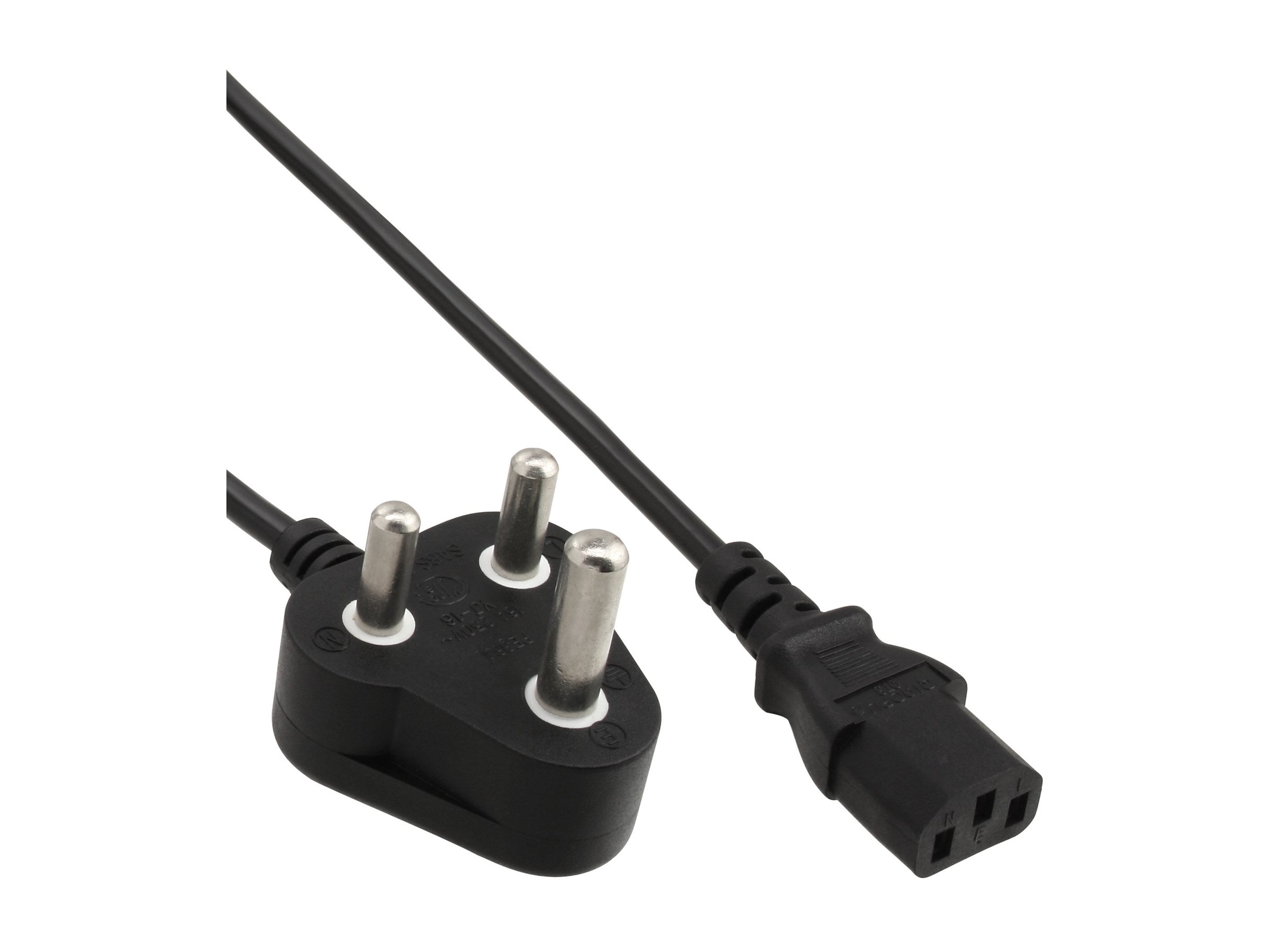 INLINE Netzkabel Netzstecker Suedafrika auf Kaltgeraetestecker C13 1,8m schwarz INLINE Netzkabel Netzstecker Suedafrika auf Kaltgeraetestecker C13 1,8m schwarz