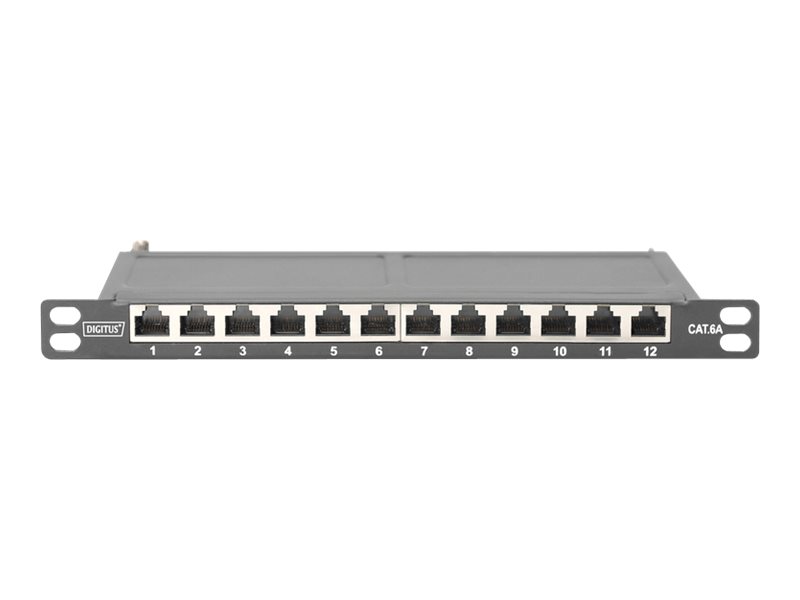 DIGITUS CAT 6A Patch Panel, geschirmt,12Port 12HE, schwarz