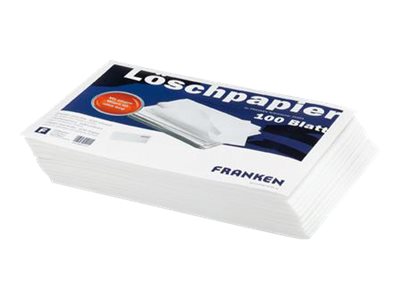 FRANKEN Löschpapier für Tafellöscher, 100 Blatt