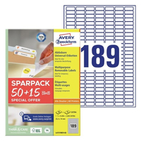 12.285 AVERY Zweckform Etiketten weiss 25,4 x 10,0 mm 12.285 AVERY Zweckform Etiketten weiss 25,4 x 10,0 mm