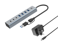 CONCEPTRONIC 7Port Hub USBA30C Adap4xA30mNetz gr