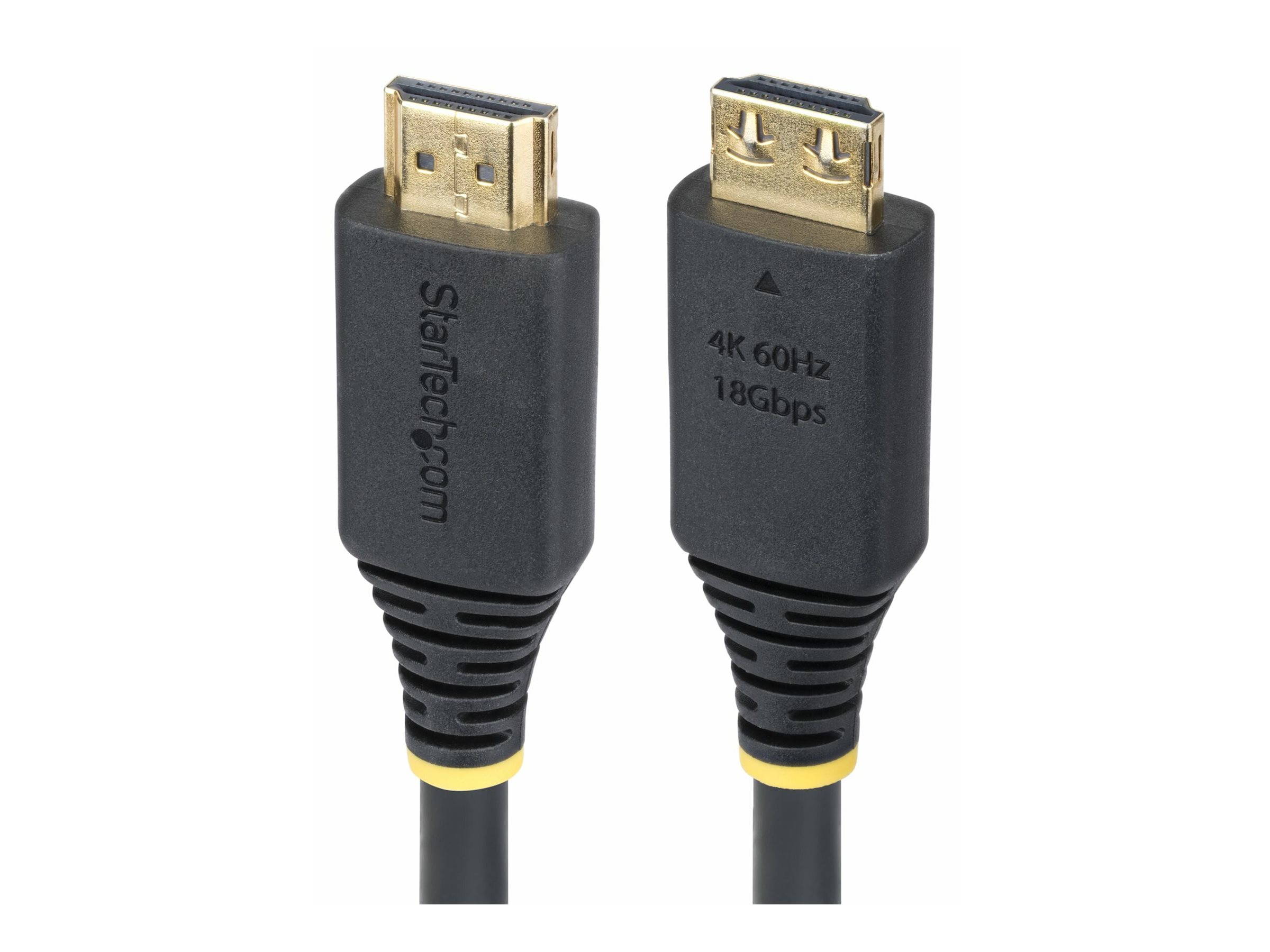 STARTECHCOM 30cm High Speed HDMI Kabel mit Griffsteckern 4K 60Hz und 1440p 144Hz 18Gbps UHD HDMI ArceArc Kabel mit TPEMantel