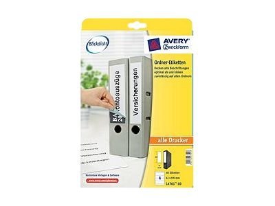 AVERY Zweckform Ordneretiketten weiss, 10 Blatt