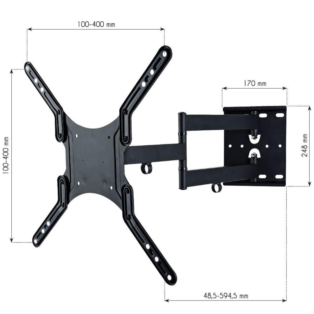 TECHLY Wandhalterung fuer LCD TV LED schwarz 58,42cm139,70cm 2355Zoll Ultra Slim