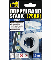 UHU STARK INNEN 75KG doppelseitiges Klebeband 19,0 mm x 1,5 m, 1 Rolle